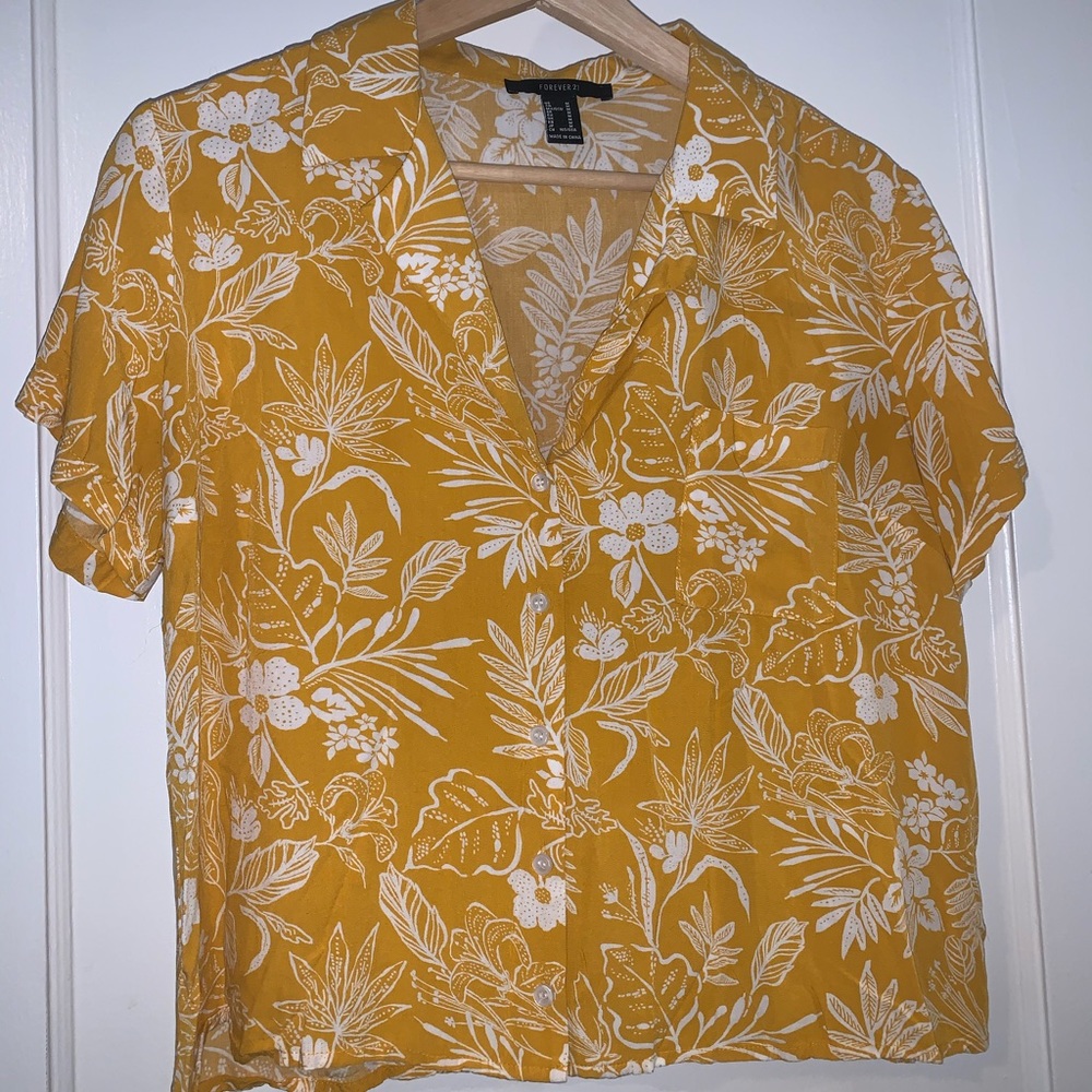 Tropical Print Pocket Shirt